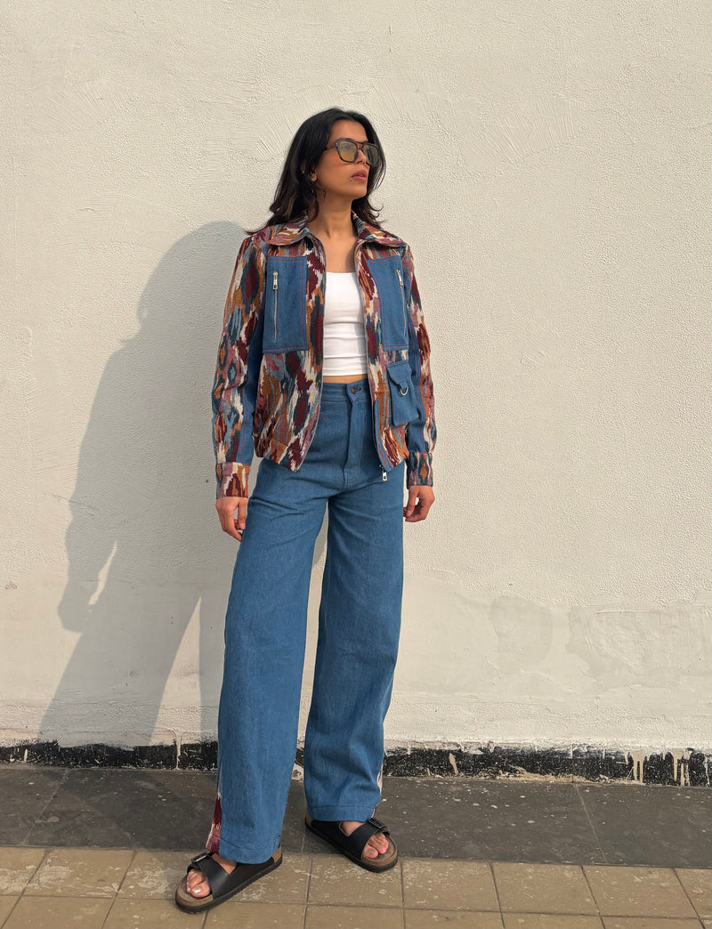 Ikkat Denim Co-ord Set