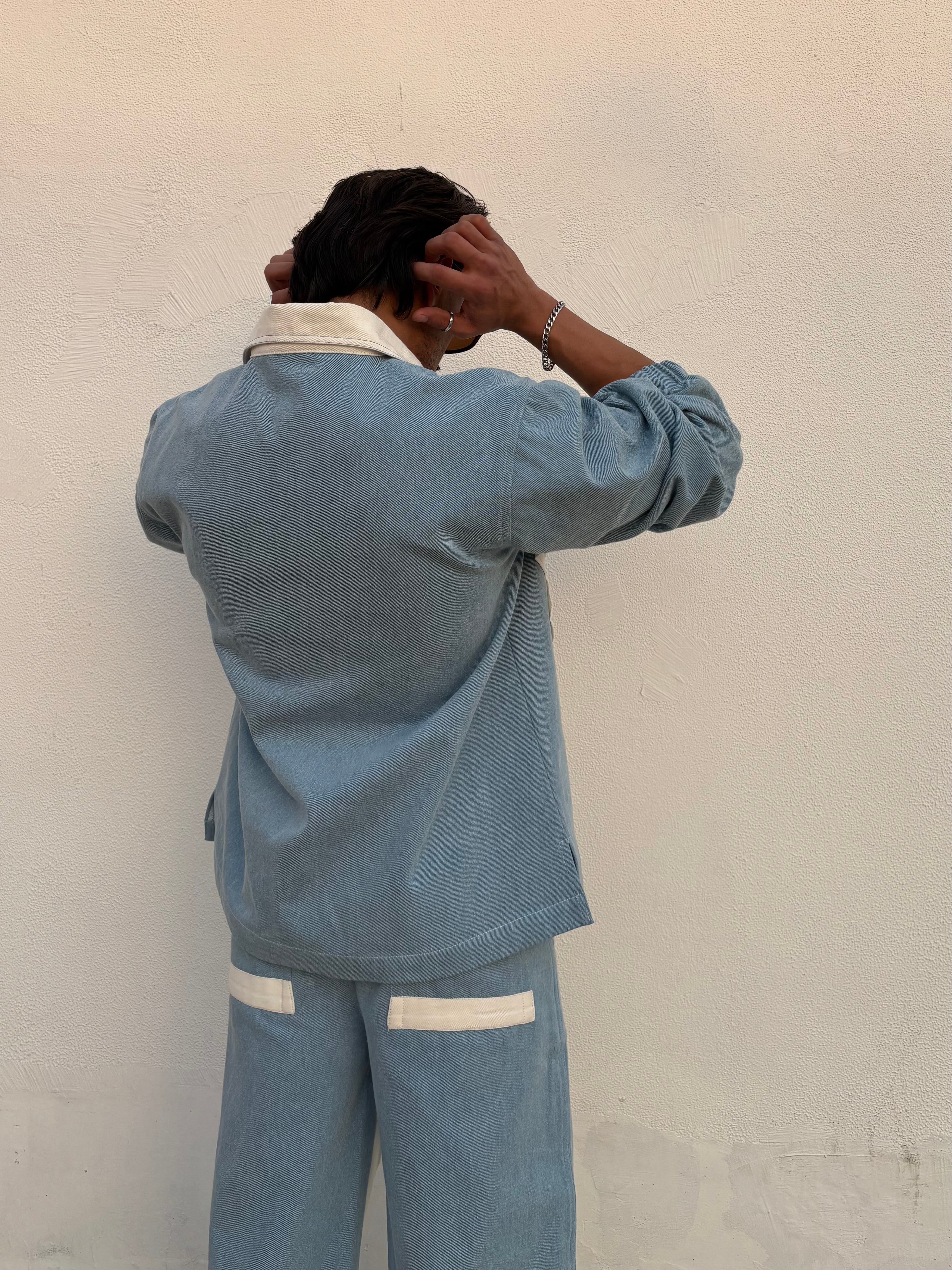 90's Ice Blue Denim Co-ord Set