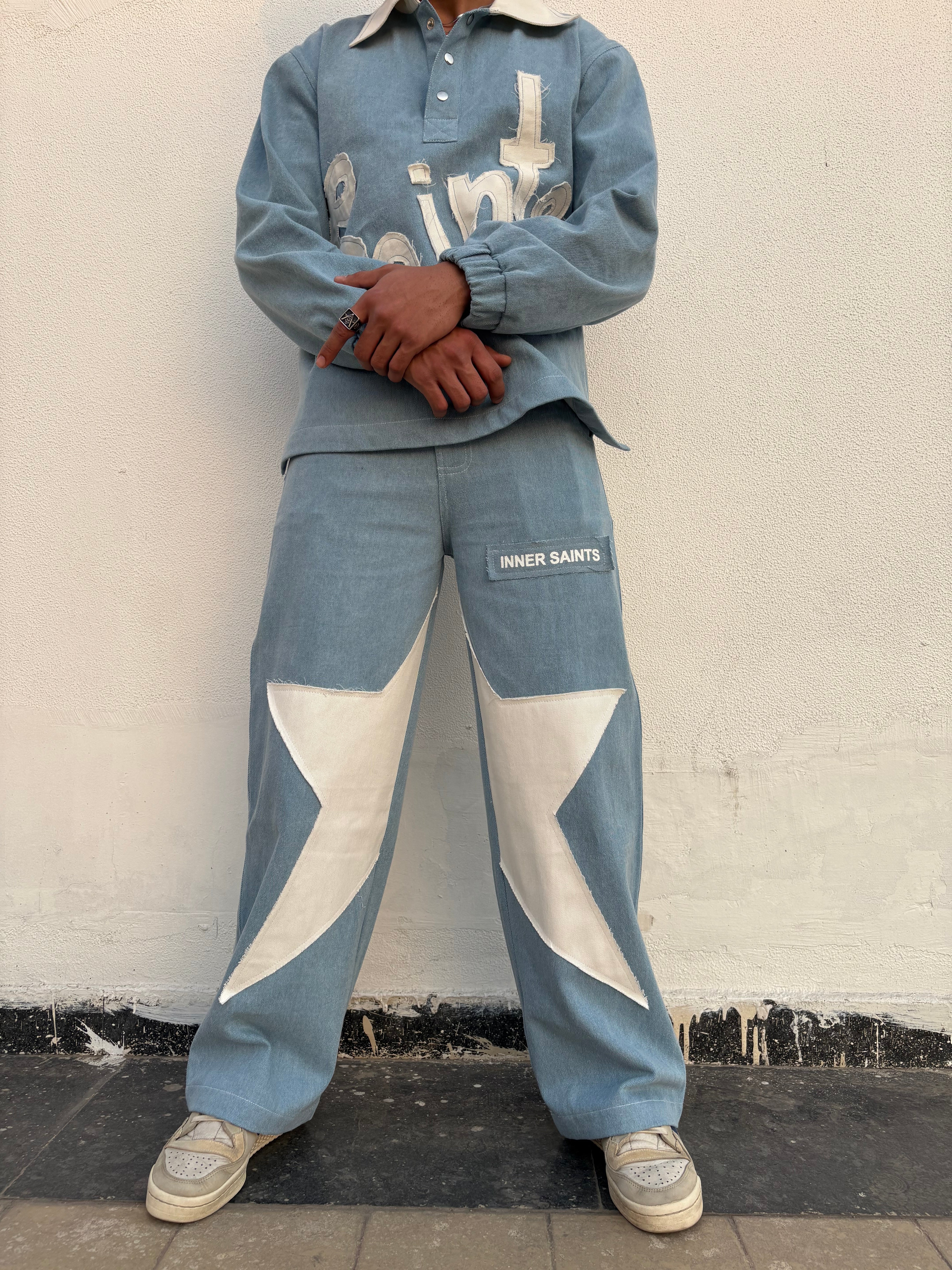 90's Ice Blue Denim Co-ord Set