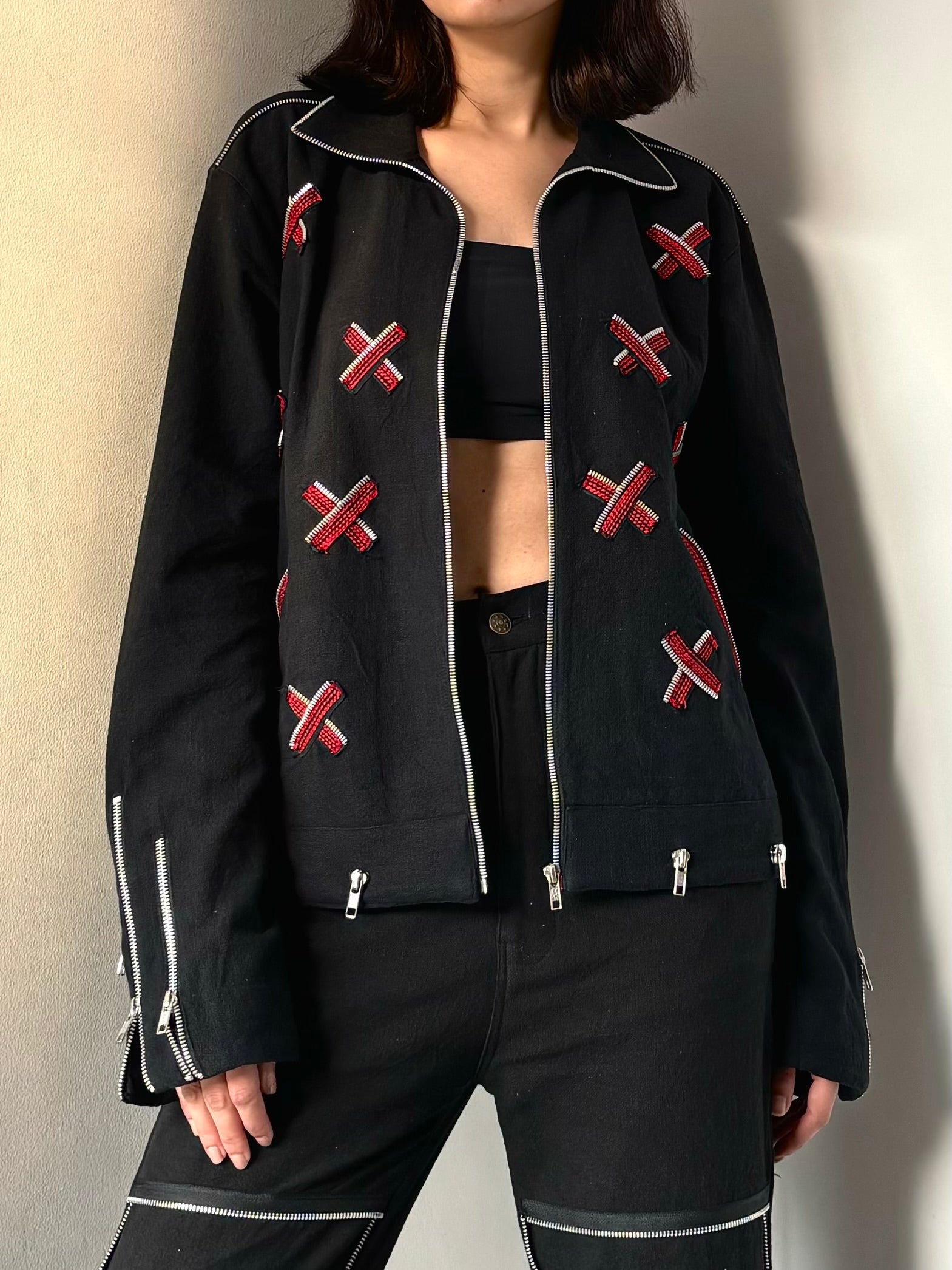 Black X Raw Zip Jacket