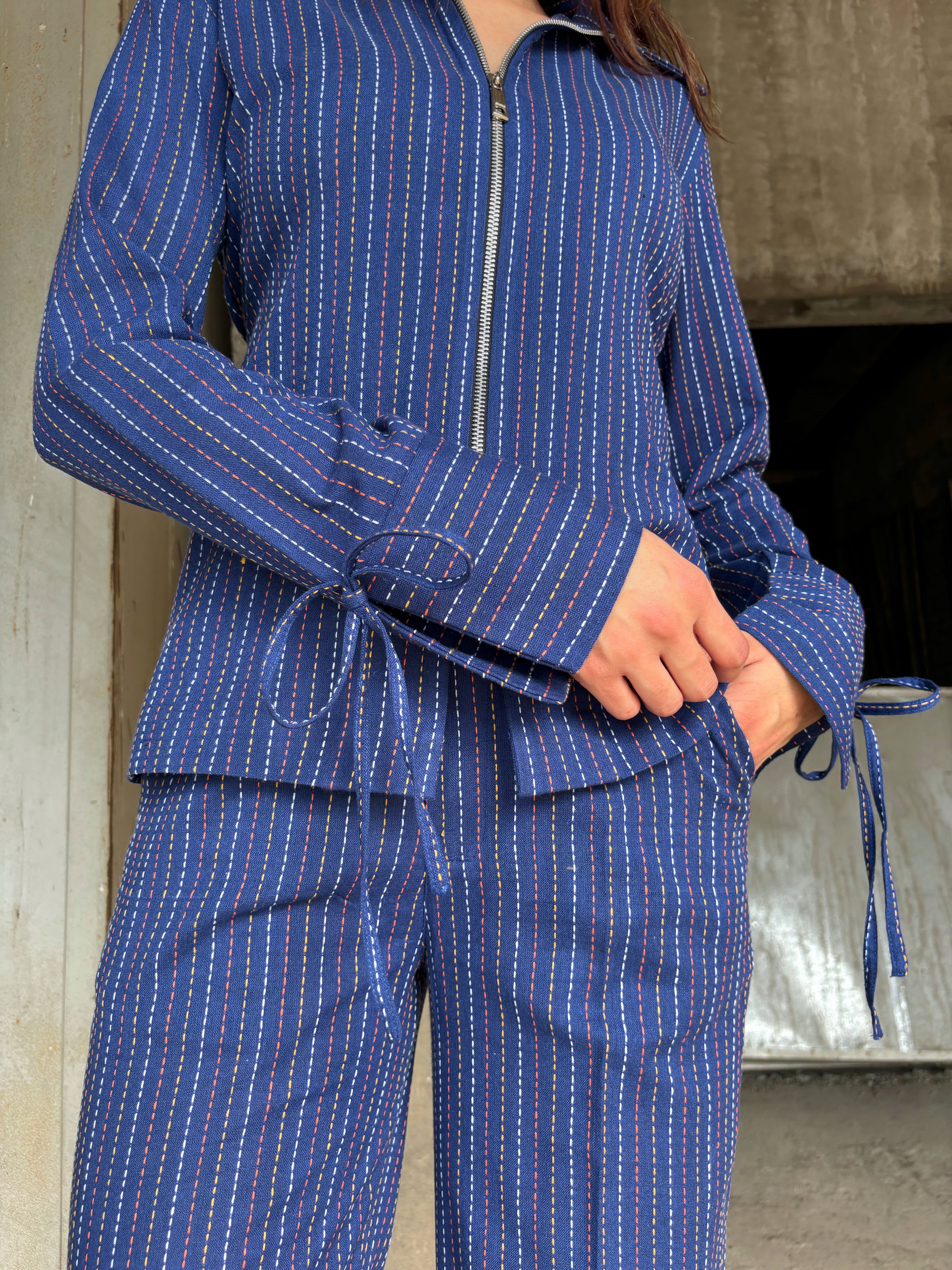 Blue Threadwork Co-ord Set