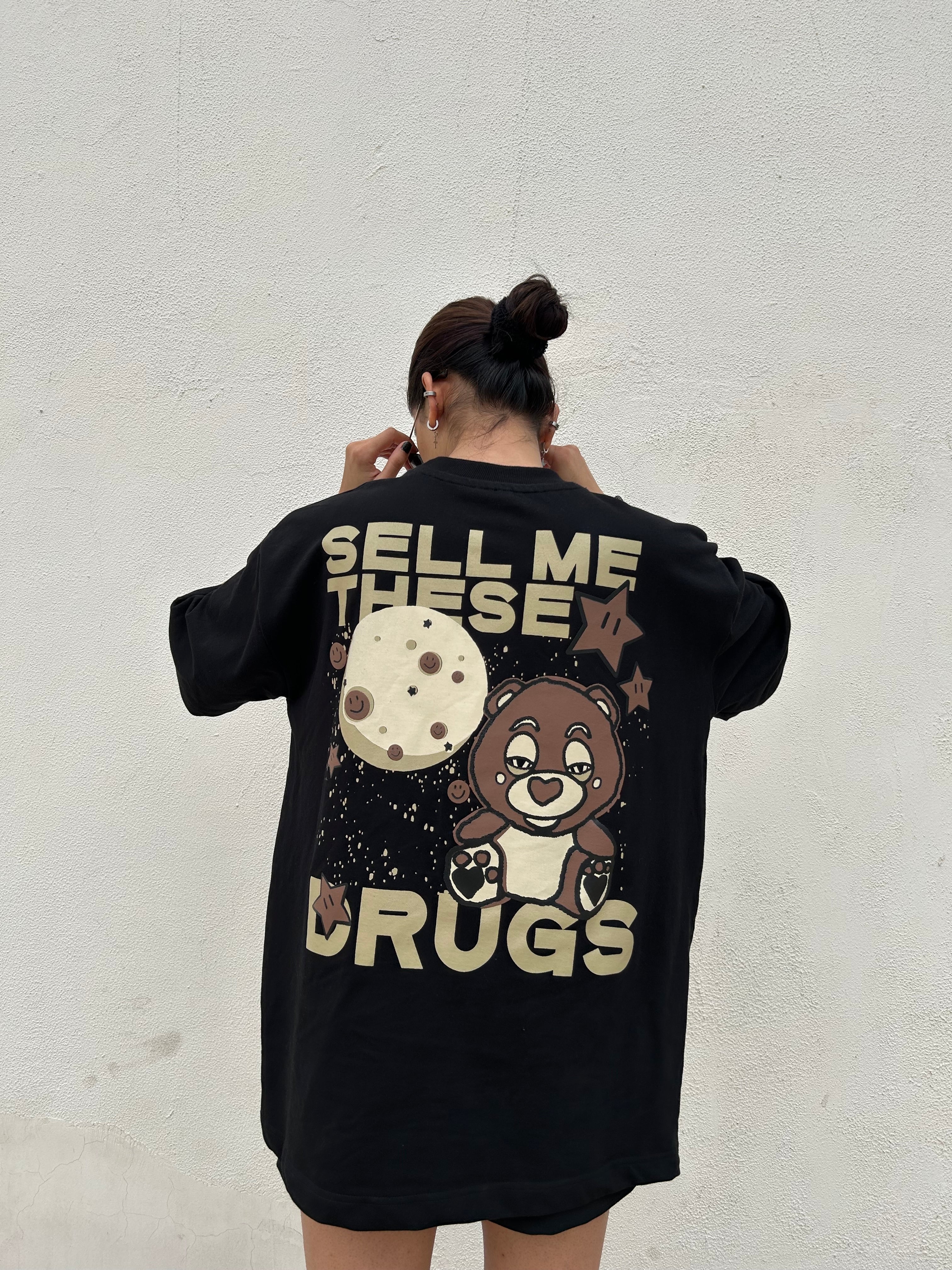 Sell Me The Drugs Black Oversized T-Shirt