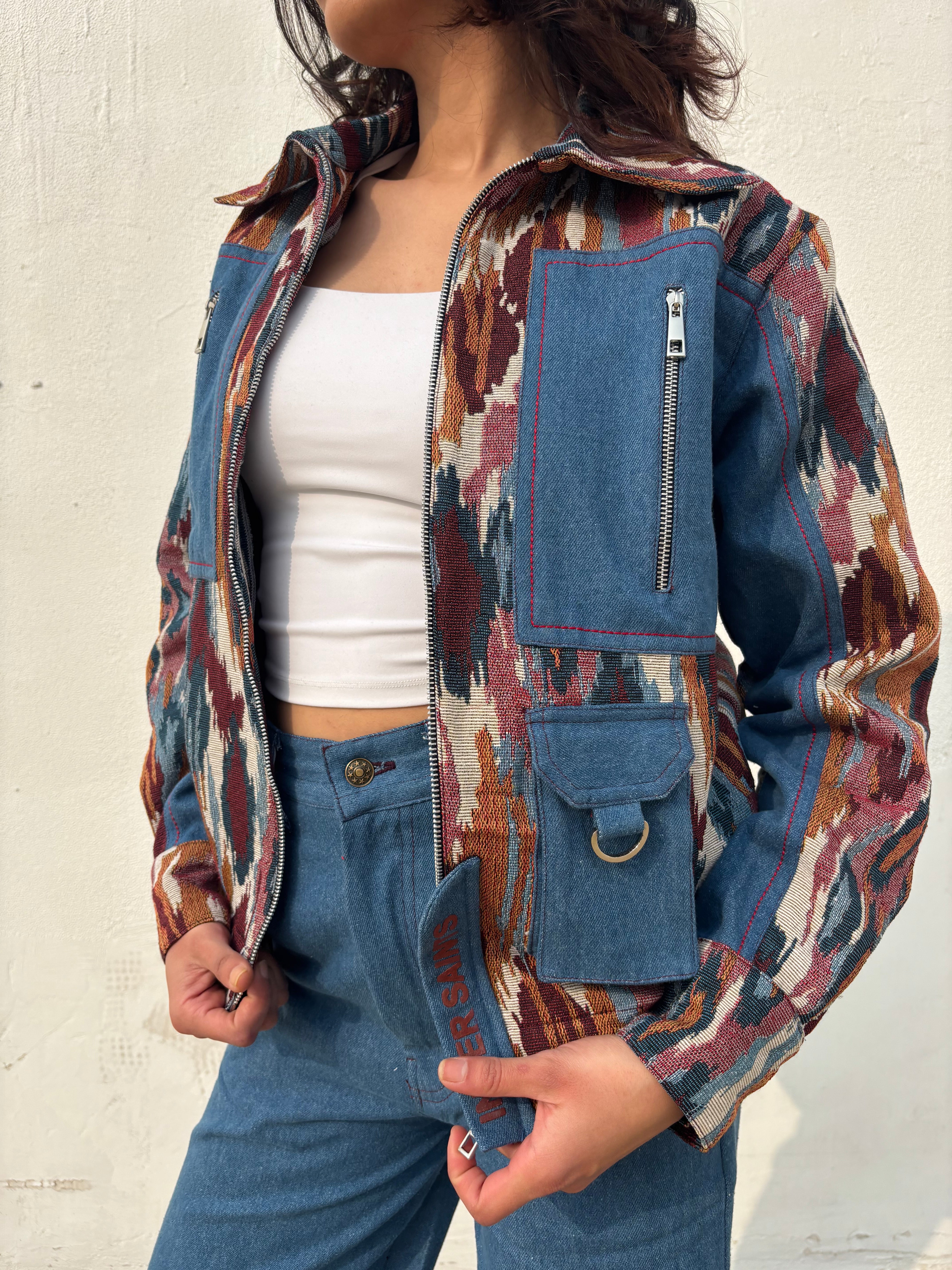 Ikkat Denim Co-ord Set