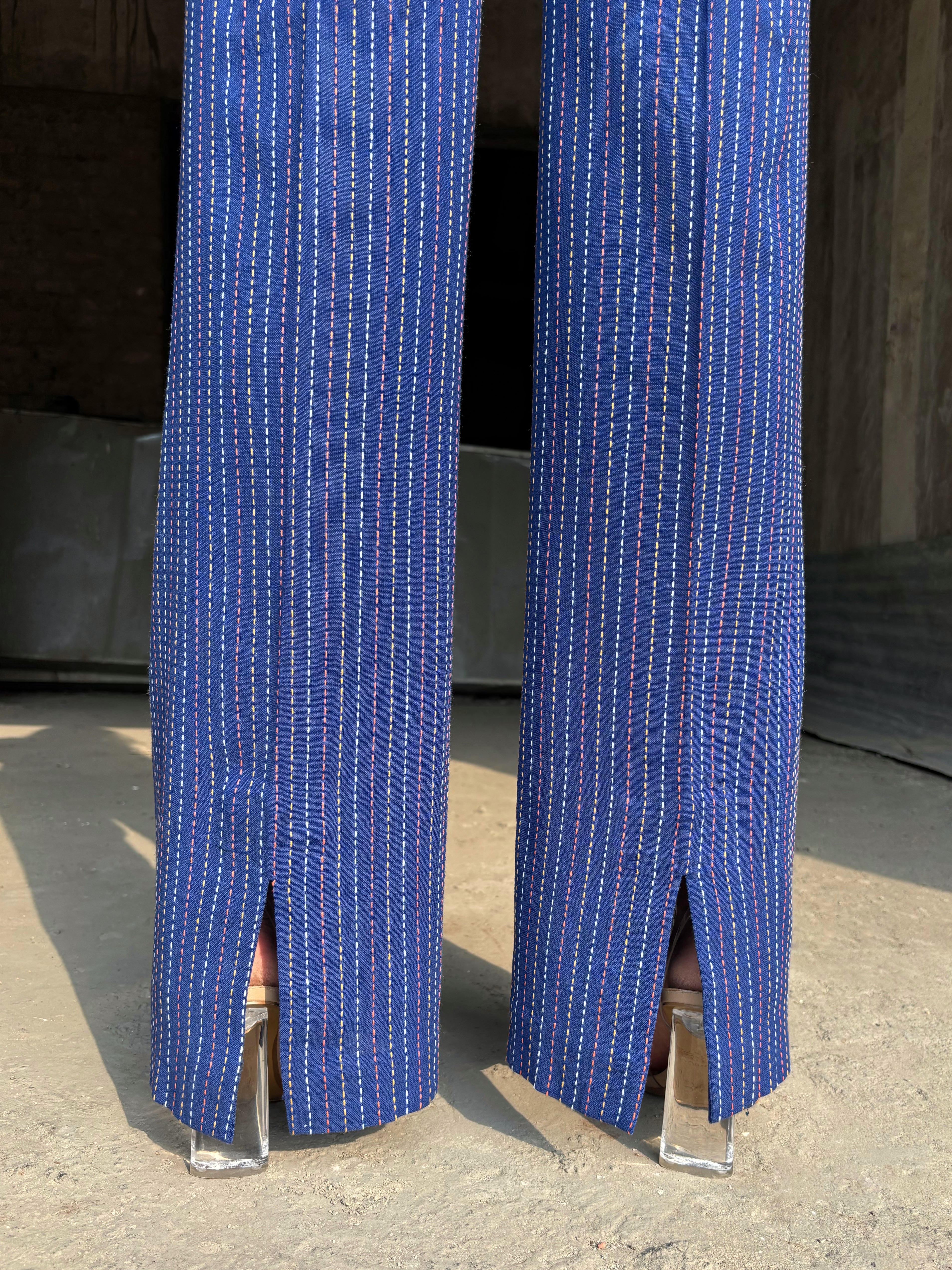 Blue Threadwork Co-ord Set