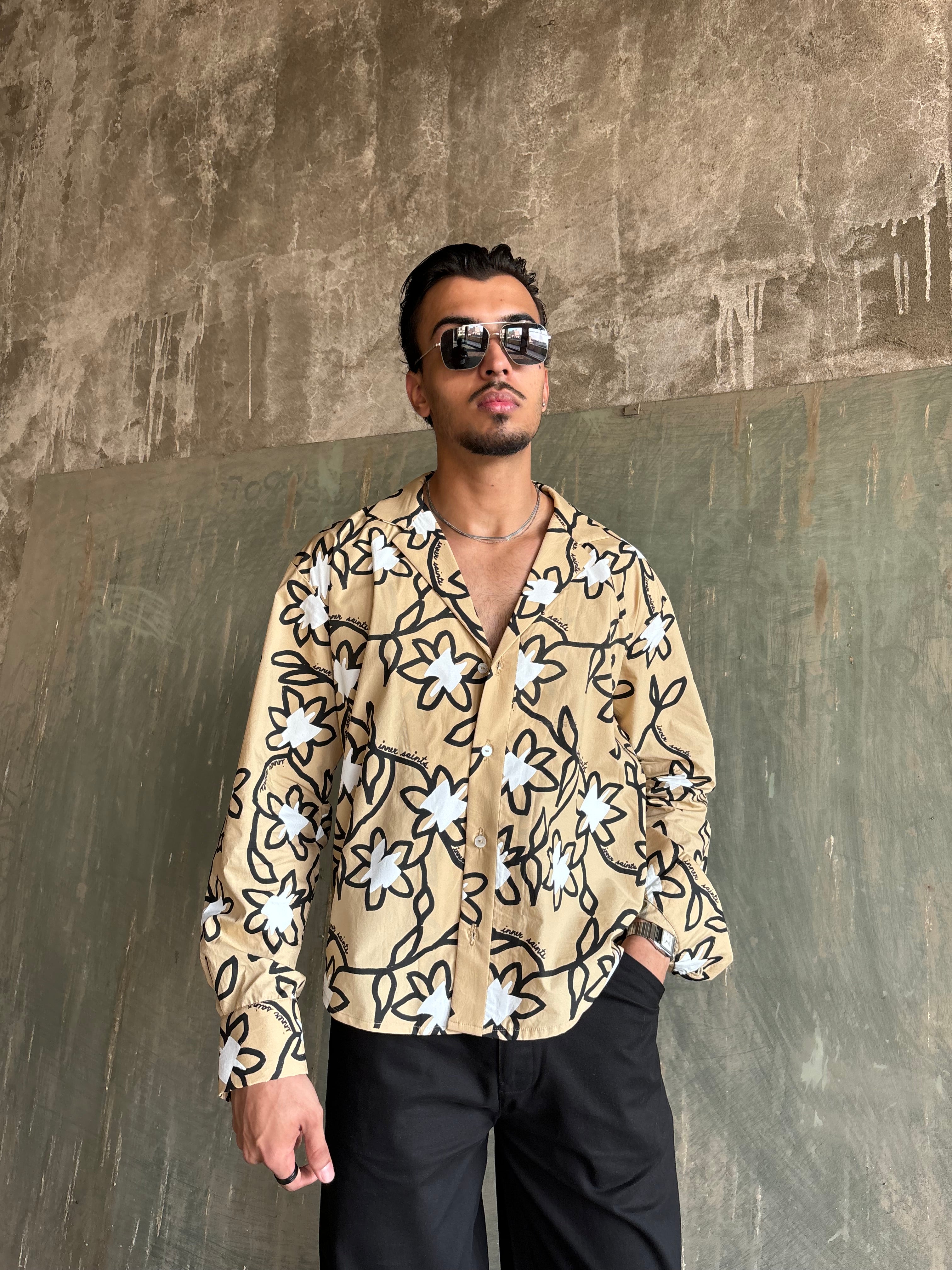 Beige Full Printed Shirt