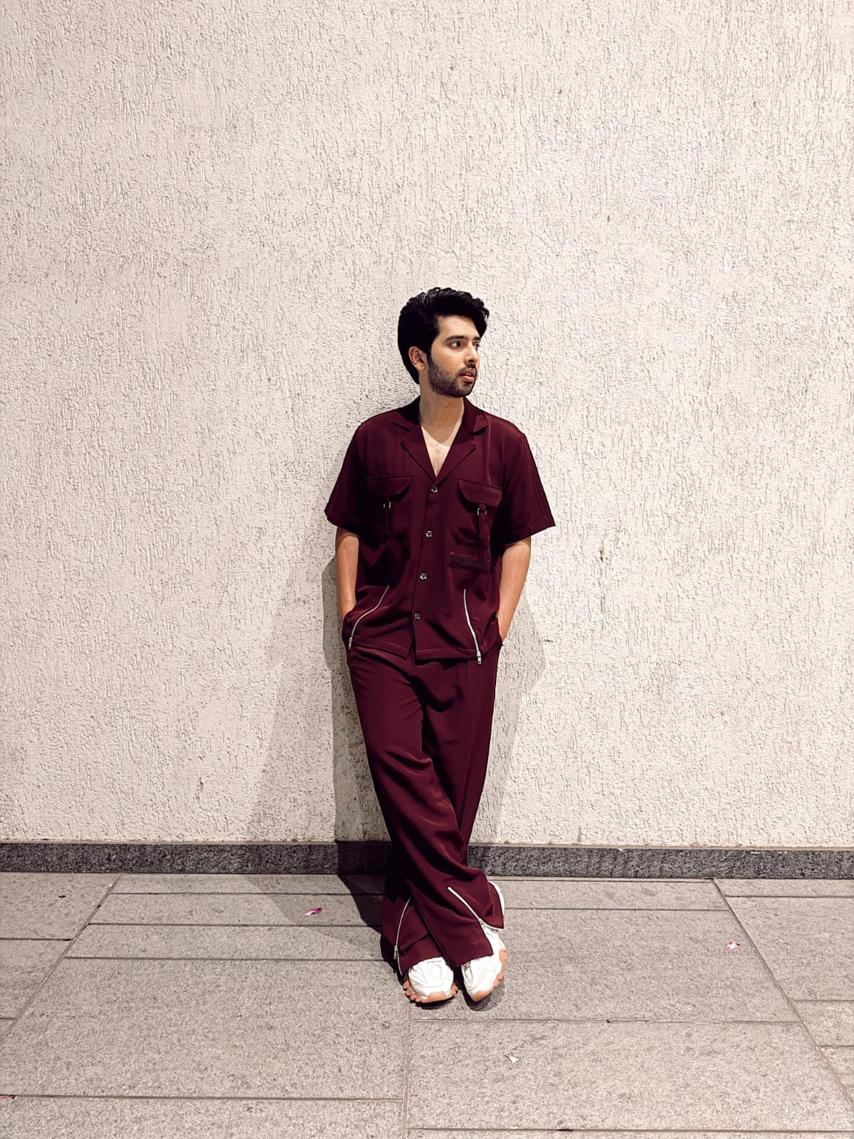 Wine Shirt & Pant Co-ord Set