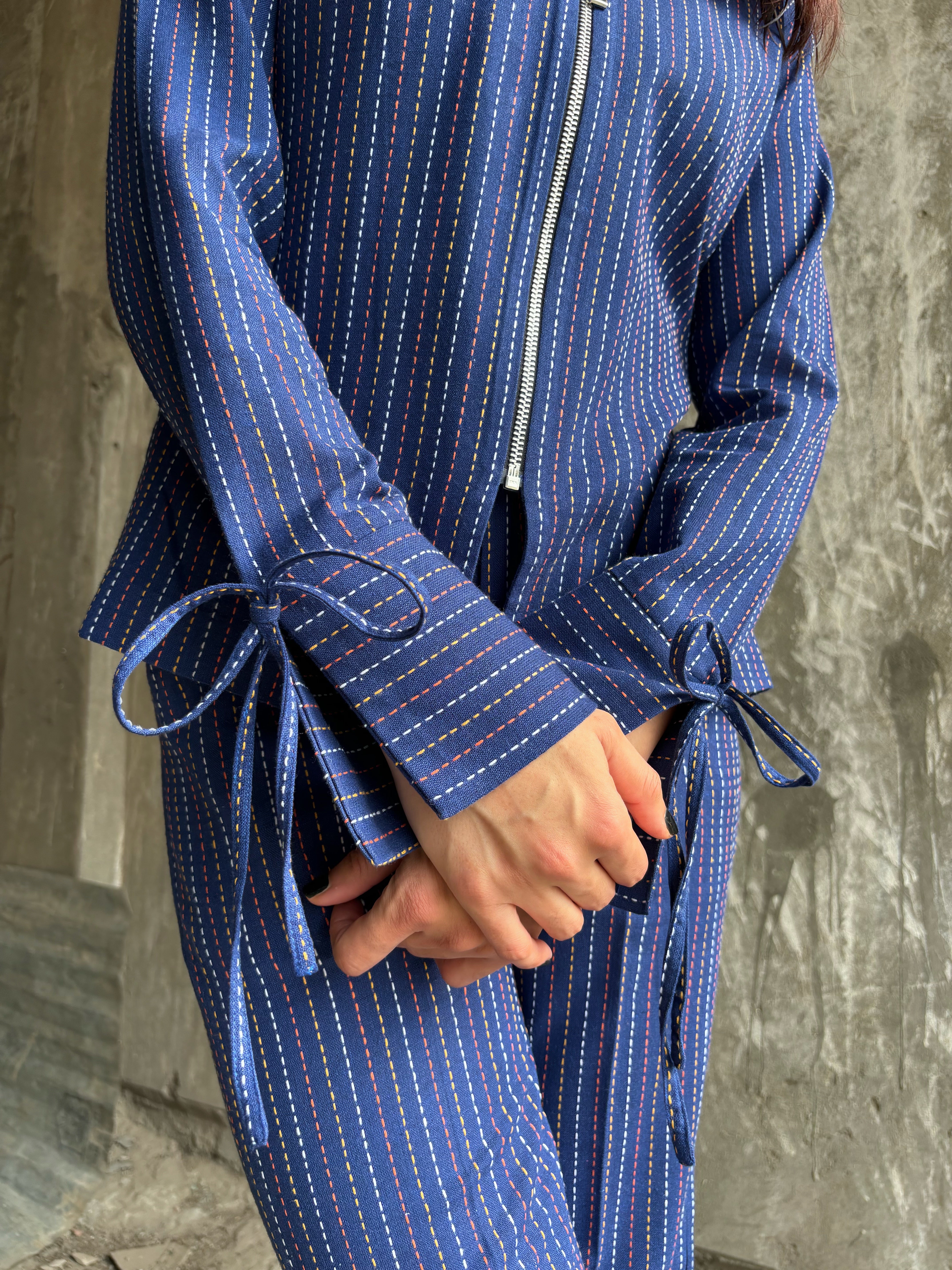 Blue Threadwork Co-ord Set