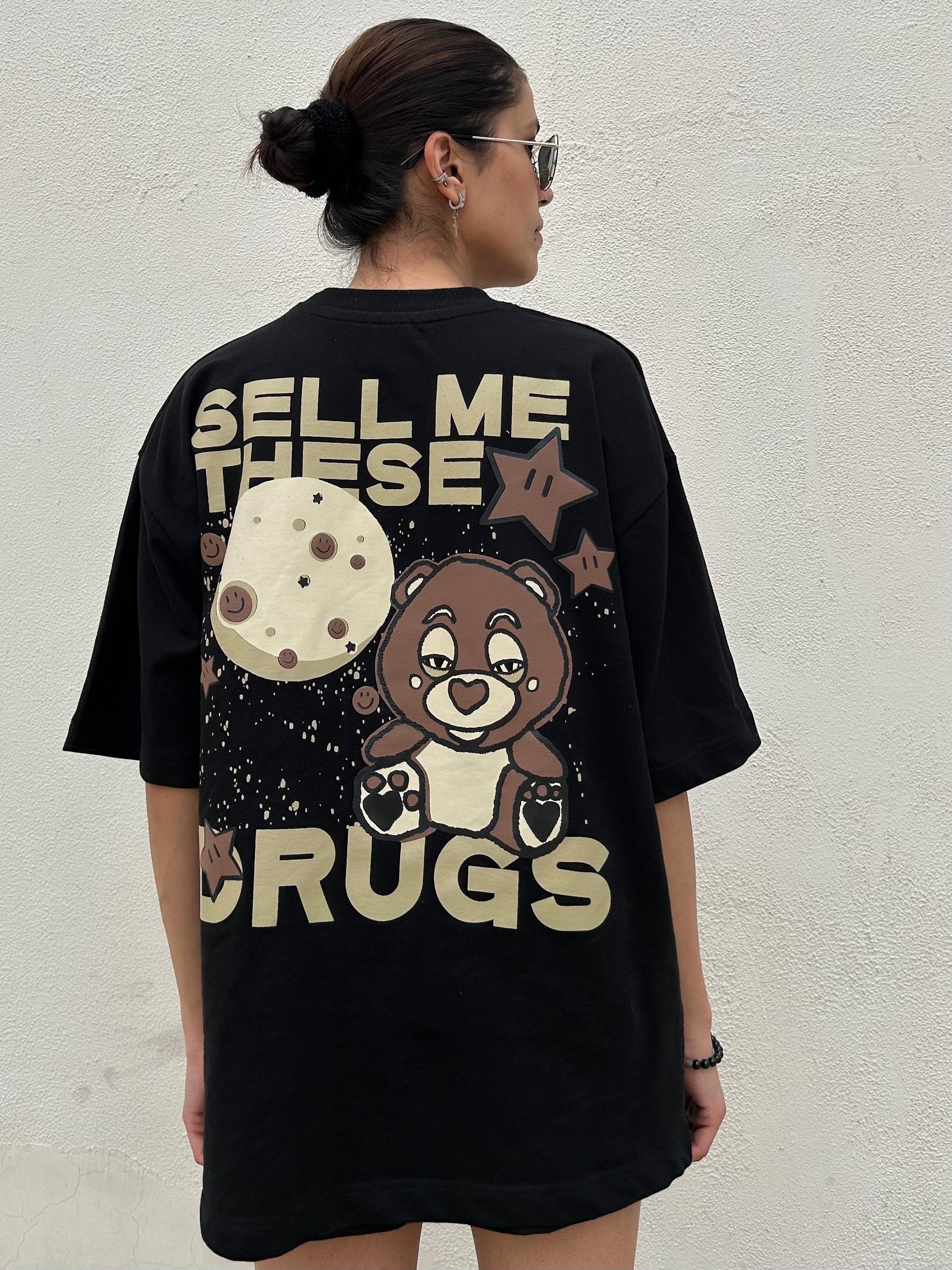 Sell Me The Drugs Black Oversized T-Shirt