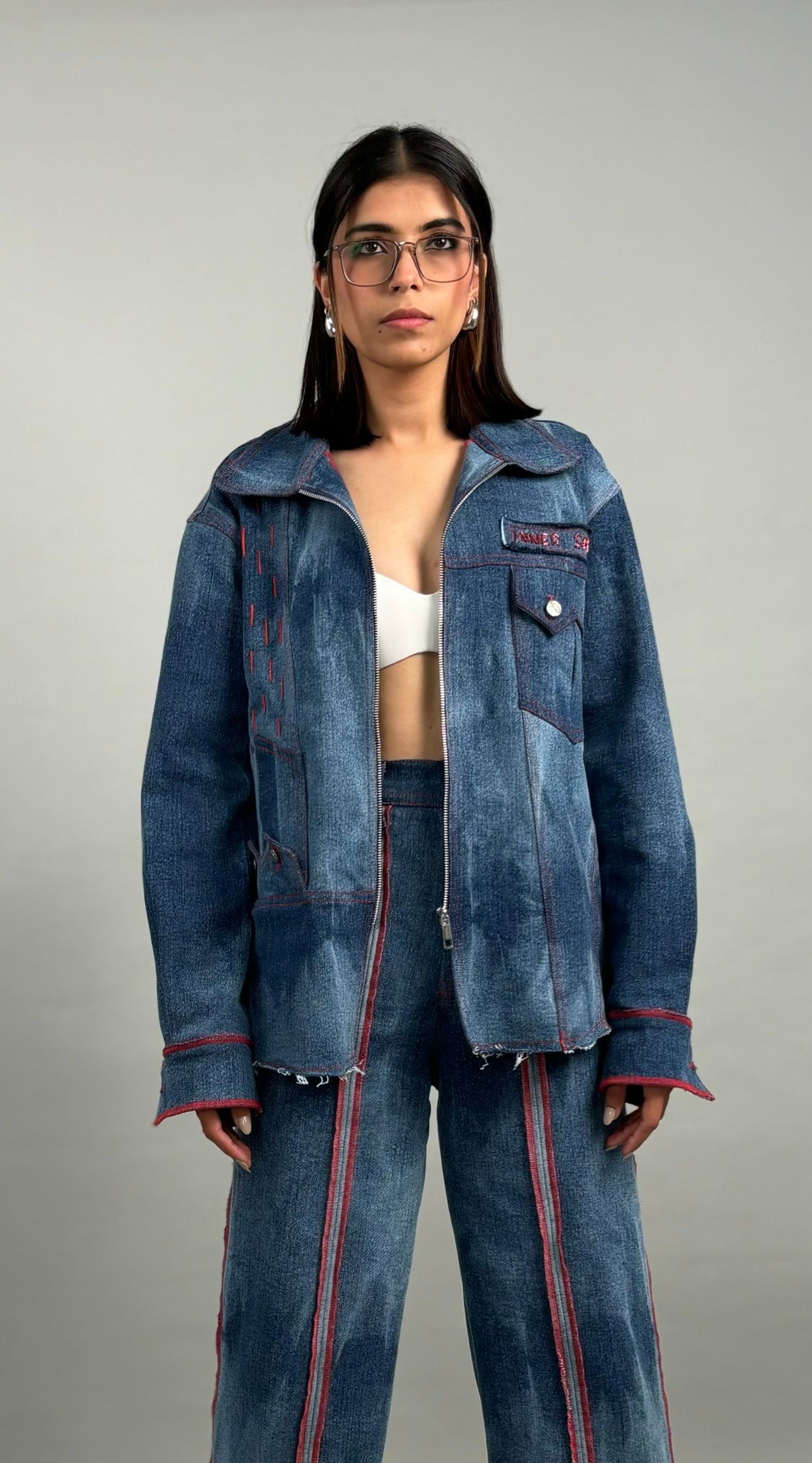 Unisex Blue Effect Shirt Jacket