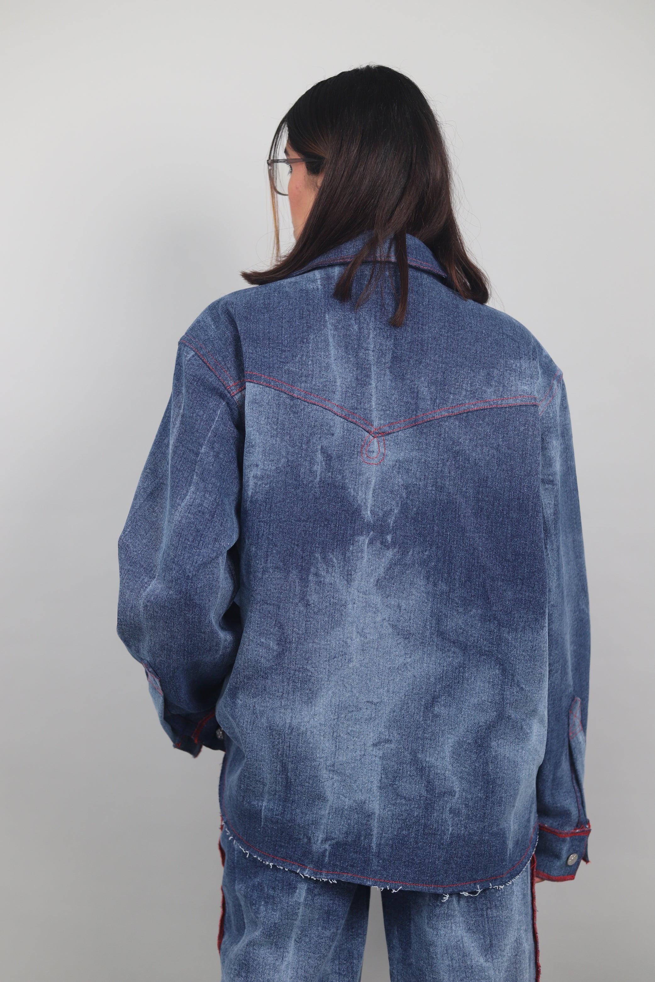 Unisex Blue Effect Shirt Jacket