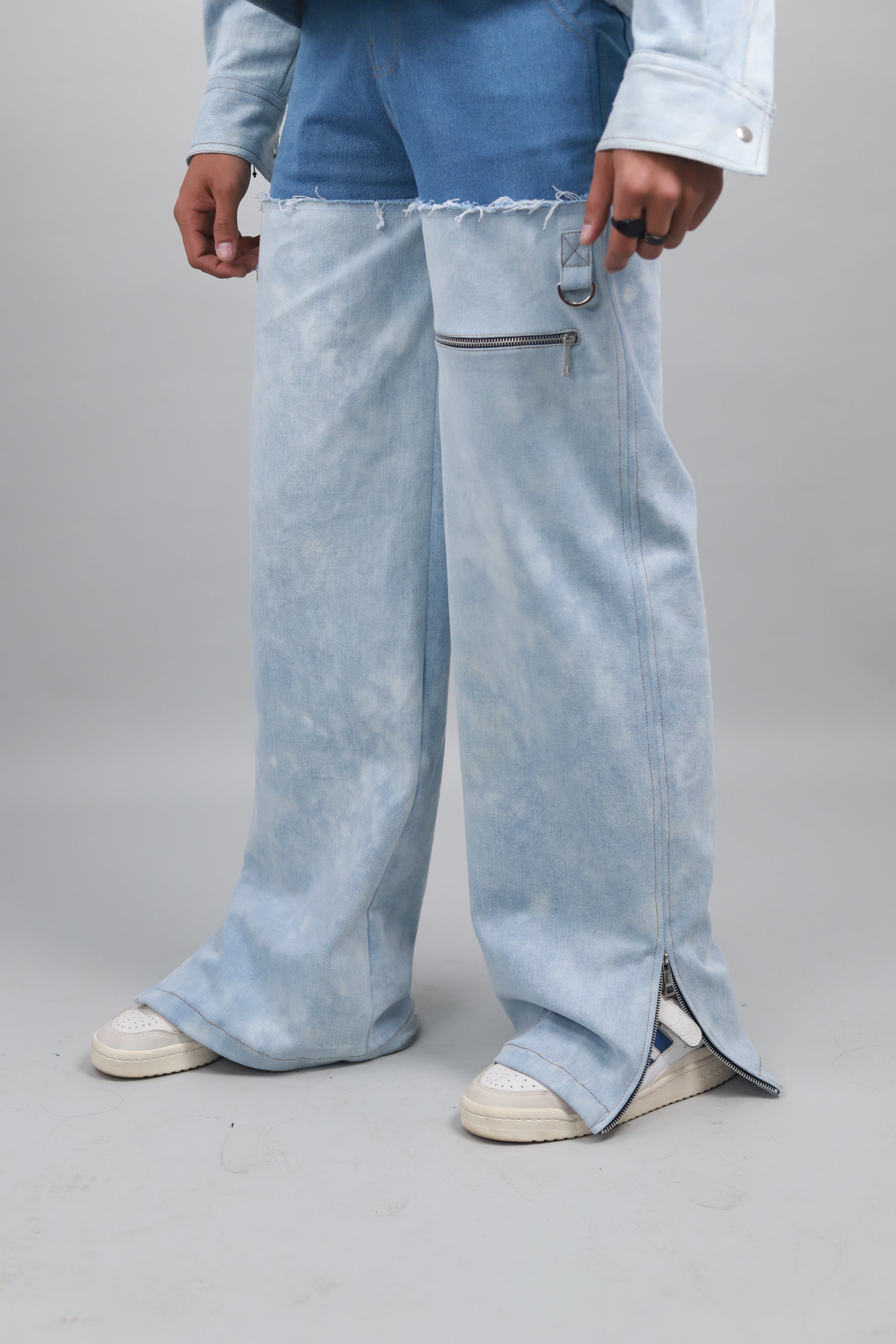 Unisex Dual wide Leg Jeans