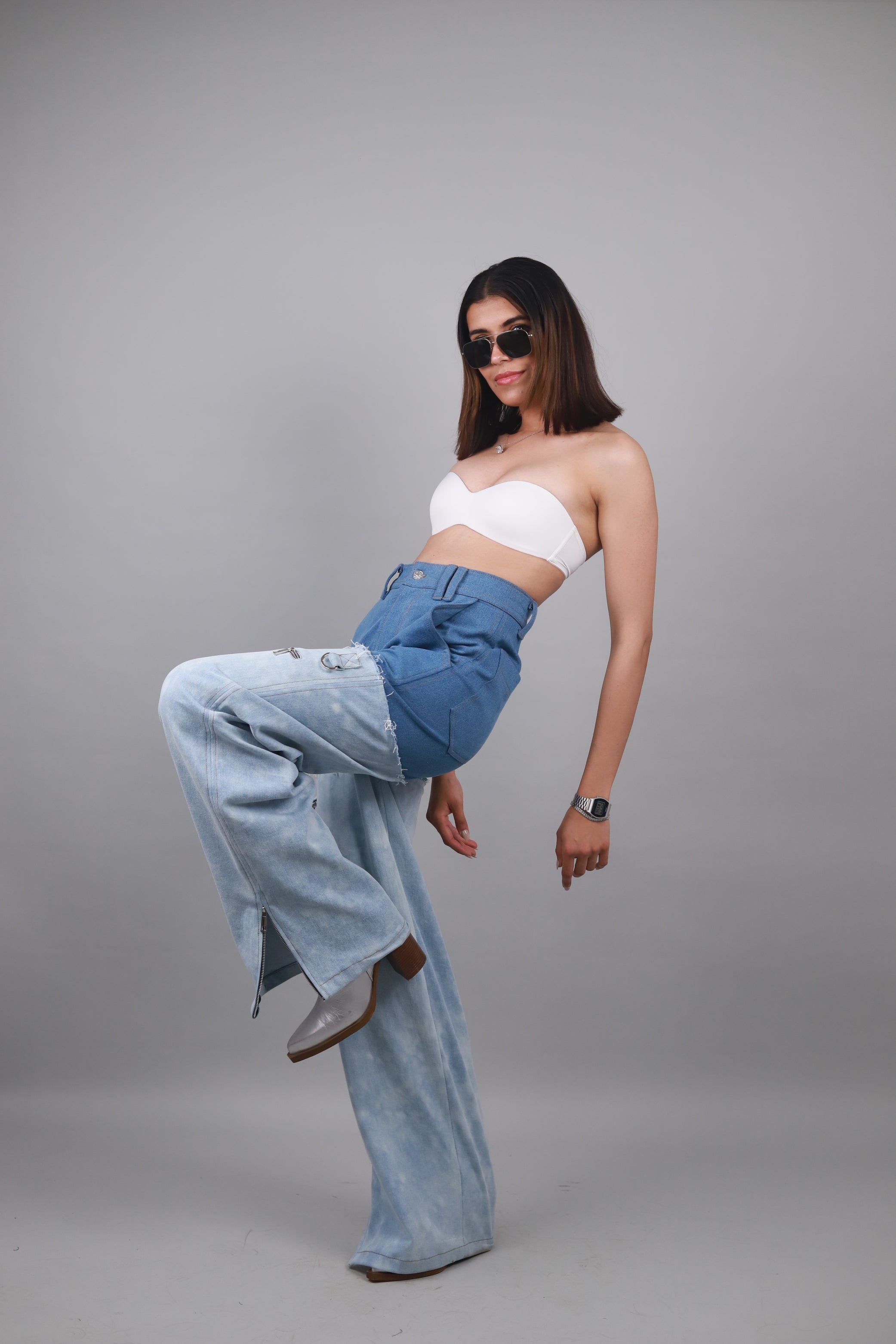 Unisex Dual wide Leg Jeans