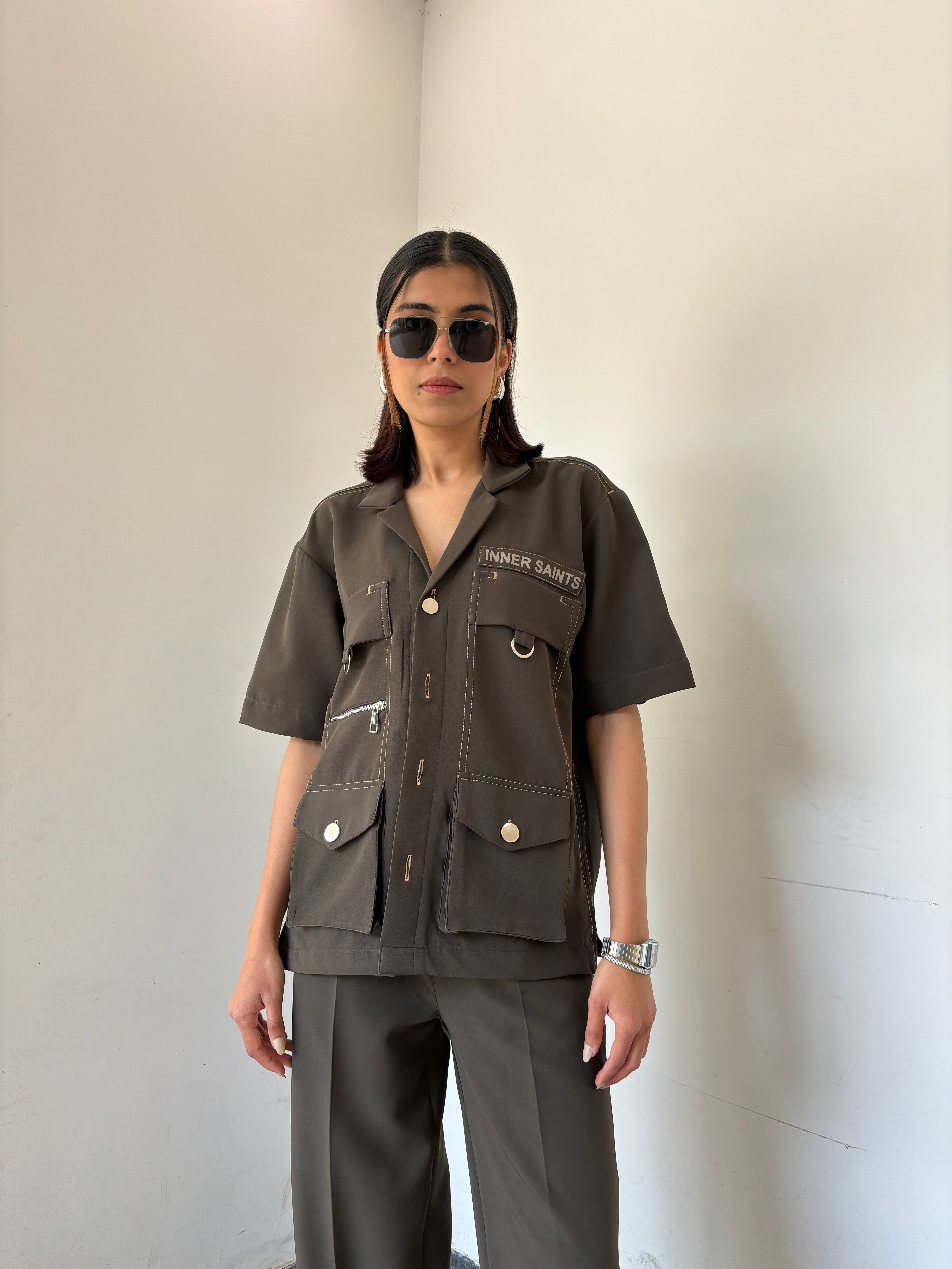 Dark Olive Co-ord Set