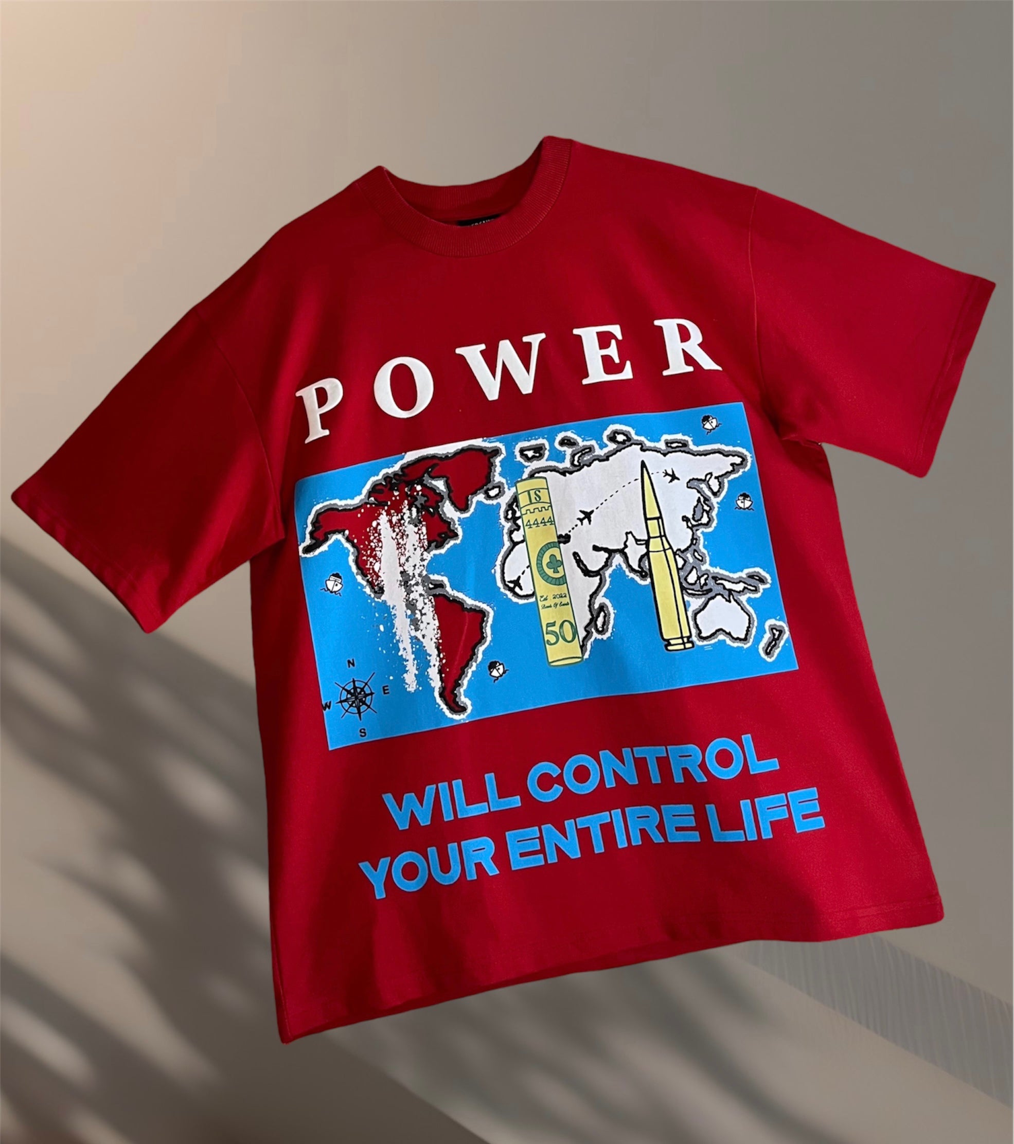 Power Not Culturally Correct Red Oversized T-shirt