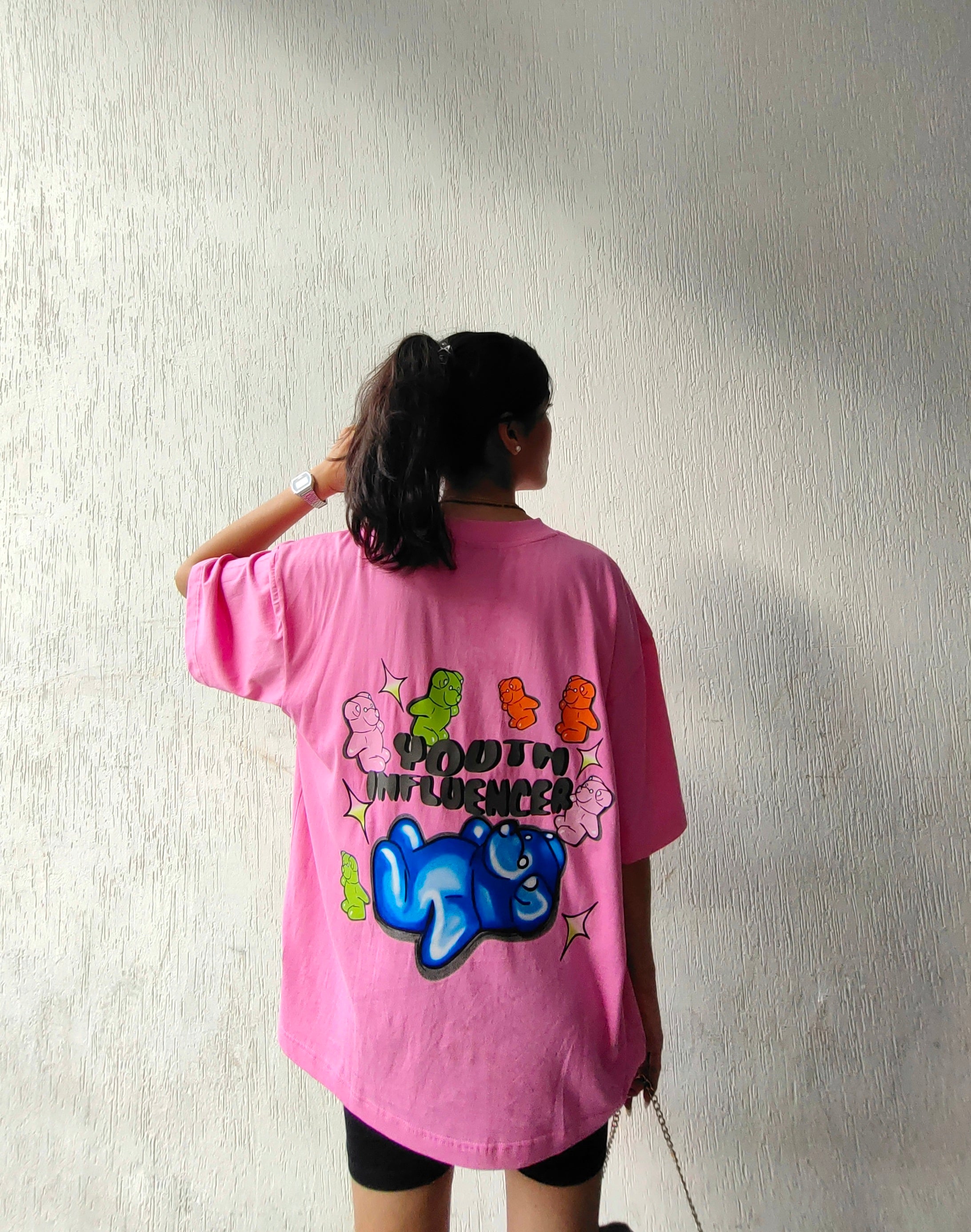 Youth Influencer Pink Oversized Tshirt