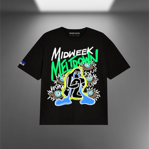 Midweek Meltdown Oversized Black T-shirt