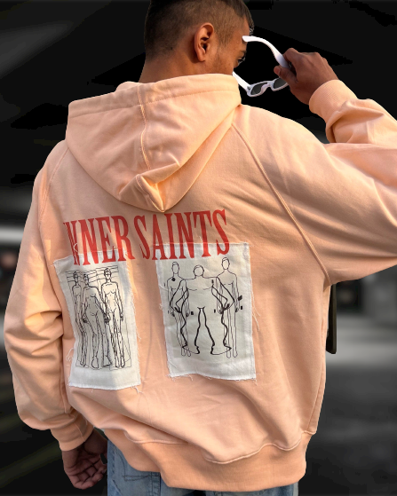 Peach oversized online hoodie