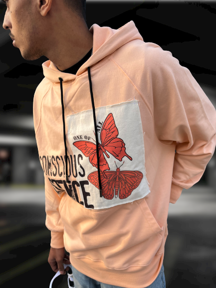 Conscious Existence Peach Oversized Hoodie