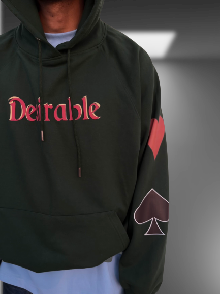 Desirable Poker Bottle Green Oversized Hoodie